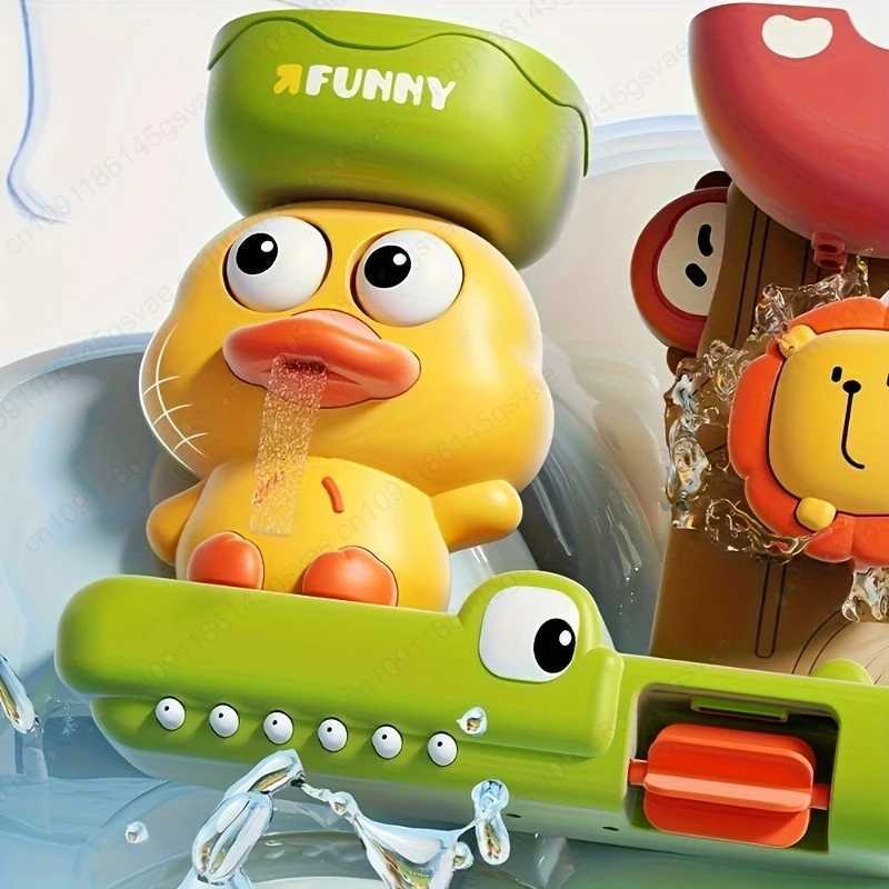 Childrens Take A Shower Paddle Toys Cartoon Animals Duck Spin Water Spray Waterwheel Bath Toy Kids Delight Shower Toy Gift Y260319