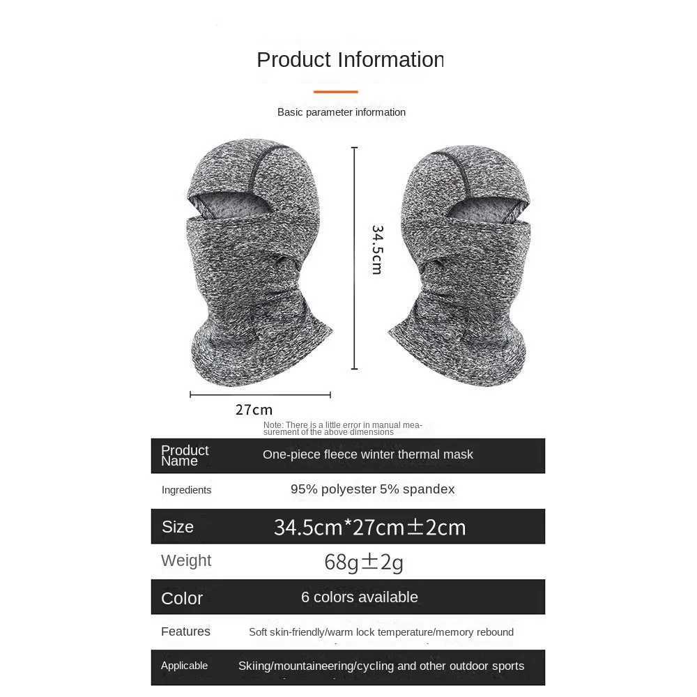 Warm Cycling Mask Motorcycle Mask Helmet Cover Balaclava With Fleece Windproof Neck Cover Cold Ski Mask Winter M260320