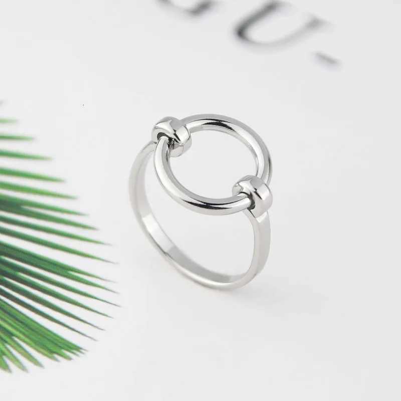 Simple Design Pure Form Circle Shape Ring Stainless Steel Gold Color Fashion Jewelry Bague Femme Homme Anillo H260320 - view 5