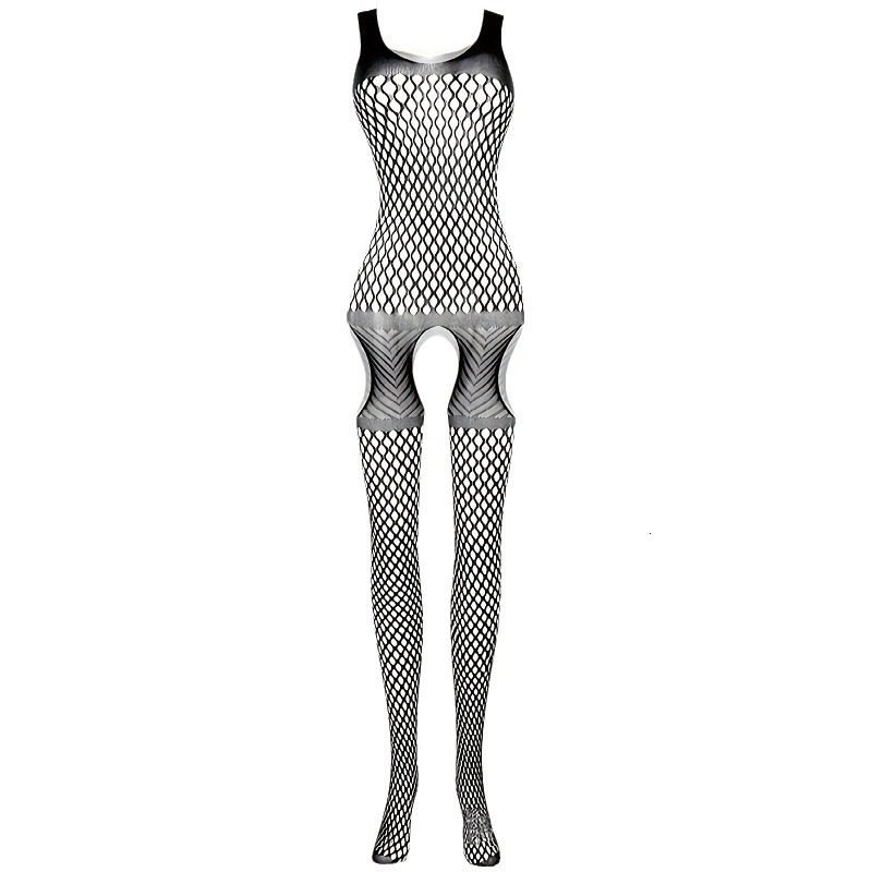 Designer luxury Benxi New European and American Style Sexy Stockings Open Crotch Sleepwear Sexy Tight Mesh High Waist Mesh Top Multi-color 9600