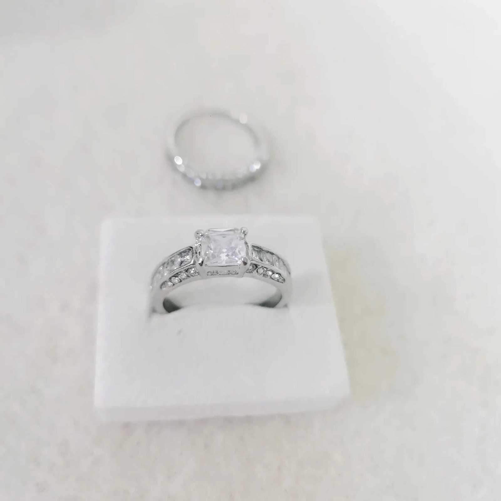2pcs/set Alliance Engagement Wedding Rings For Women Jewelry Finger Rings Party Gifts Wedding Gifts Birthday Gifts H260320 - view 5
