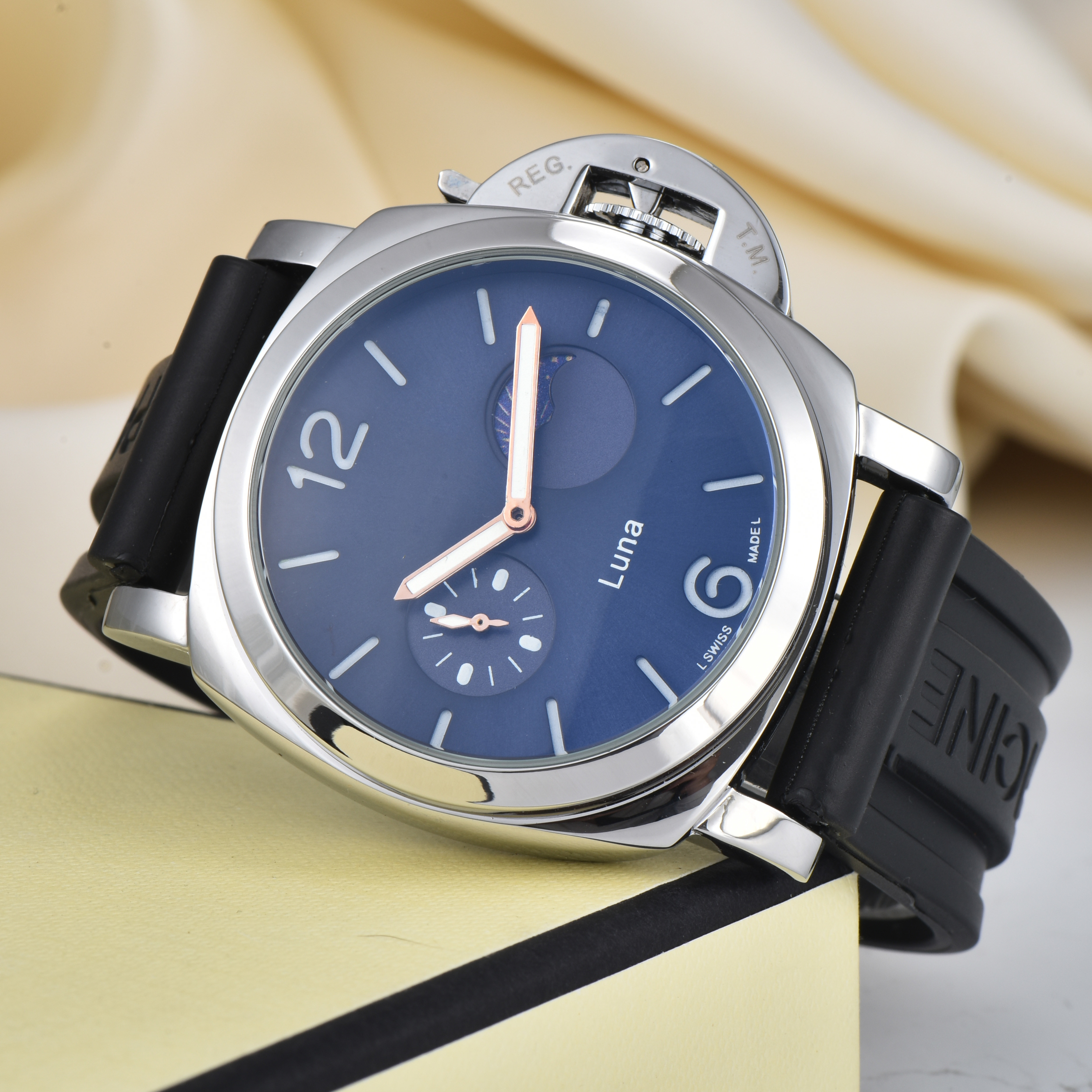 Men PANERAIity LUMINORity Model Sport watch Quartz automatic movement Luxury Watches Business Stainless Steel Man Square mens Wristwatches #55