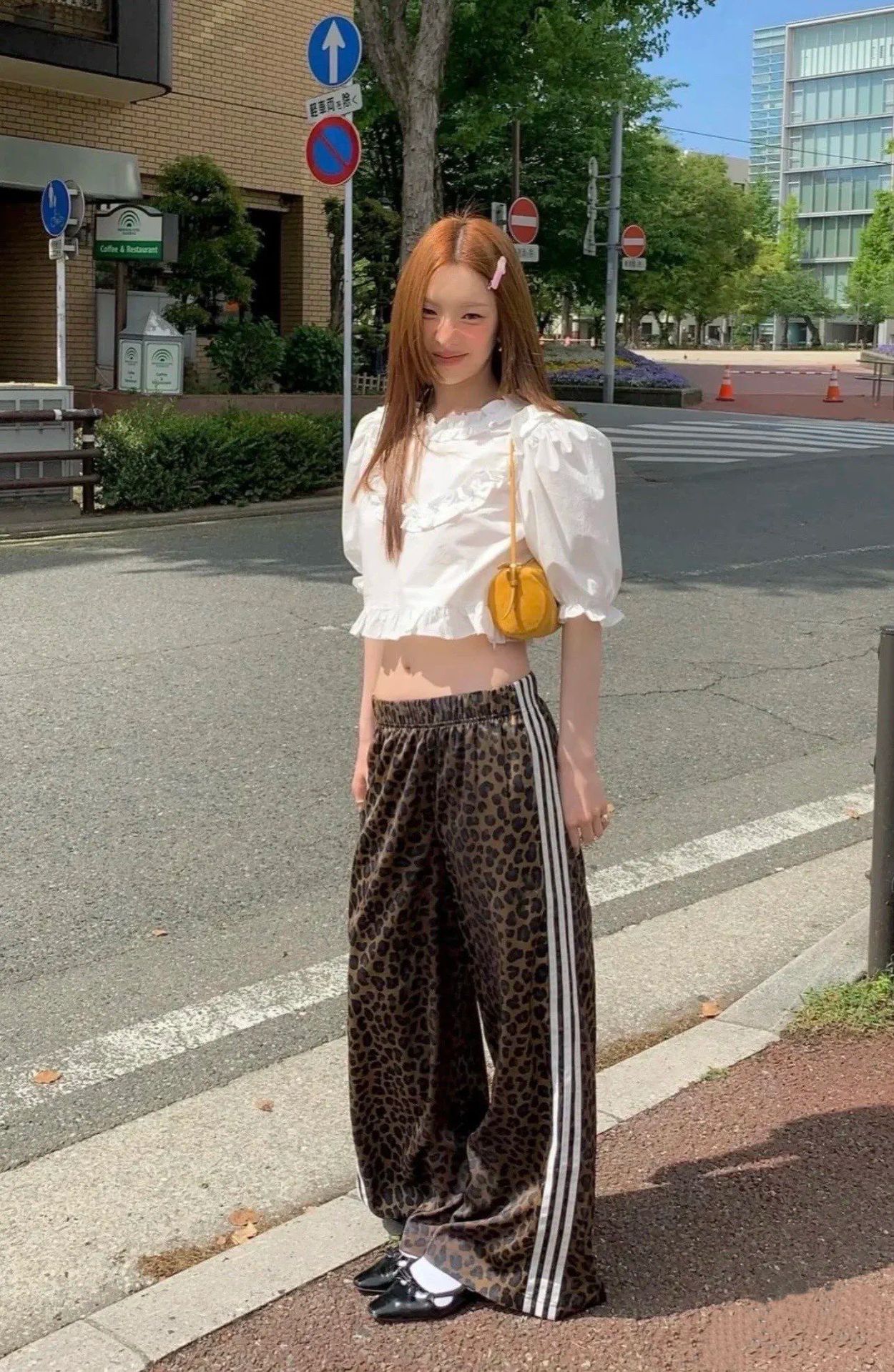 Women's Retro Leopard Printed Tracksuit Loose Versatile Fit Zipper Leopard Print Jacket Casual Fashion Slim Vintage High Street Set