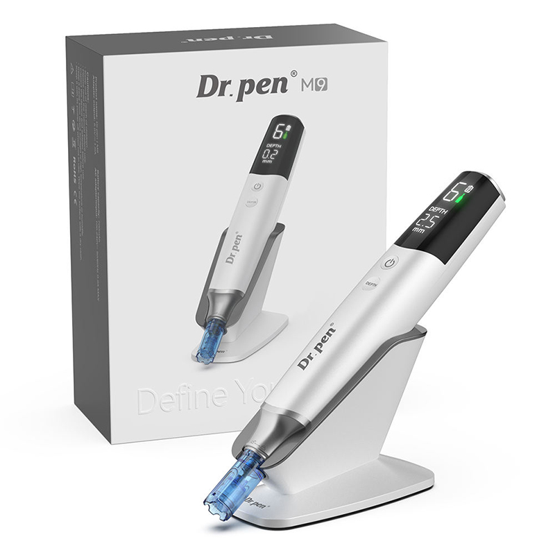 New Arrival Professional Dermapen Original Dr.pen M9 Microneedle Roller Stamp Device, 6 Speeds, 700mAh, with Smart Base & 2pcs Chip 18Pin Needle Cartr