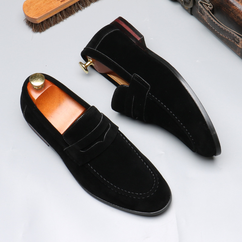 Designer Men's Shoes Solid Color Loafers British Style Versatile Slip On Casual Moccasins - view 4