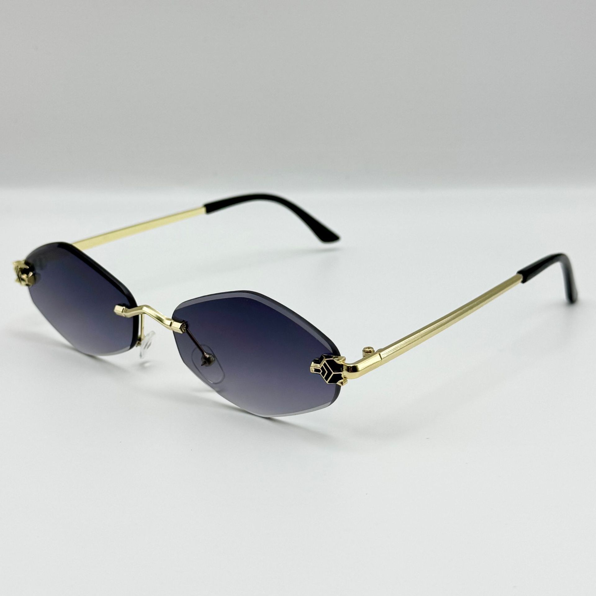 Luxury Brand Designer Jewelry Hot-Selling Rimless Sunglasses New Hot Girl Sunglasses European And American Personality Leopard Head UV Protection Sung