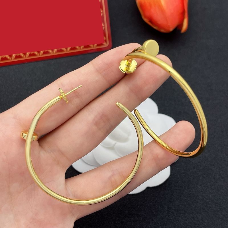 Designer Earrings for Woman Luxury Diameter Circle Simple Gold Silver Hoop Earring Jewelry Womens Fashion Gifts Letter Design