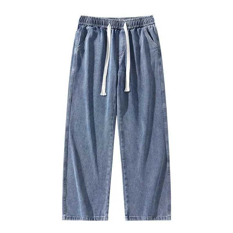 The autumn new American mens wide leg jeans feature loose retro straight leg pants with a casual and fashionable high street D260320