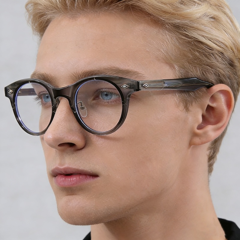 Anti Blue Light Glasses Computer Gaming Glasses Work Men Women Eyestrain relief Retro Round Johnny Depp Optical Custom Prescription Myopia, CB Fashion