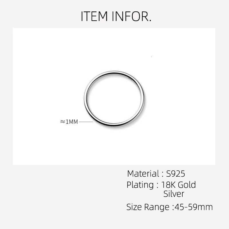 La Monada 45-59mm Plain Thin Women Ring 925 Sterling Silver Big Small Rings For Women 925 Silver Finger Rings Woman Girls Kids H260320 - view 3