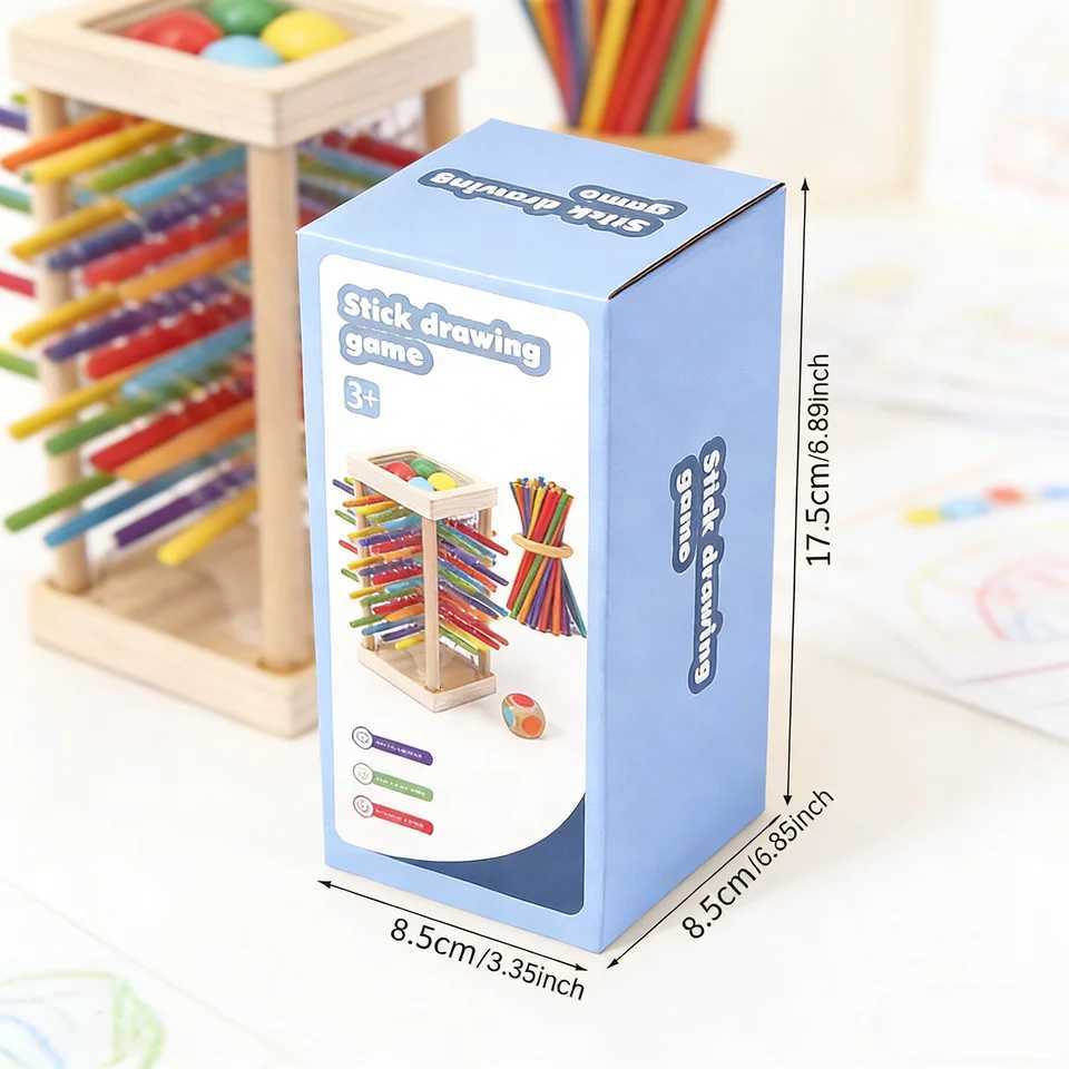 Wooden Stick Pulling Toy Colorful Stick Game with Dice Balls Toddlers Crack-Resistant Wood Smooth Polished Safe Play Skill Build Y260319