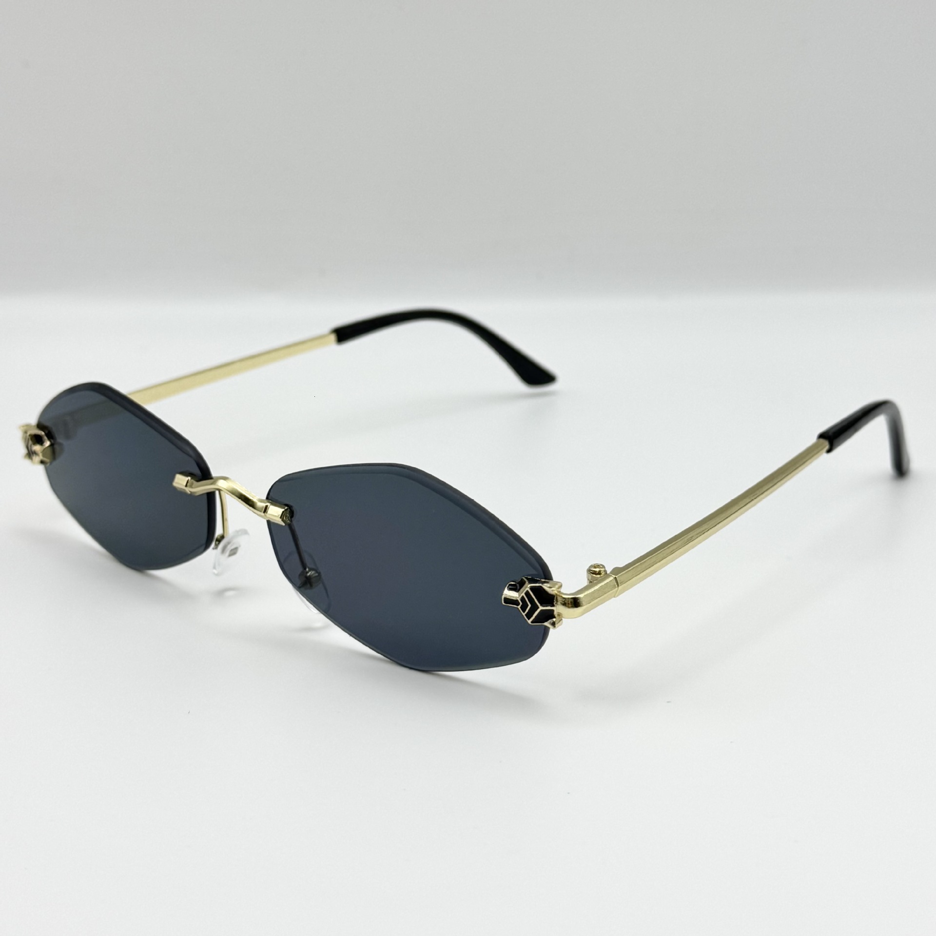 Luxury Brand Designer Jewelry Hot-Selling Rimless Sunglasses New Hot Girl Sunglasses European And American Personality Leopard Head UV Protection Sung