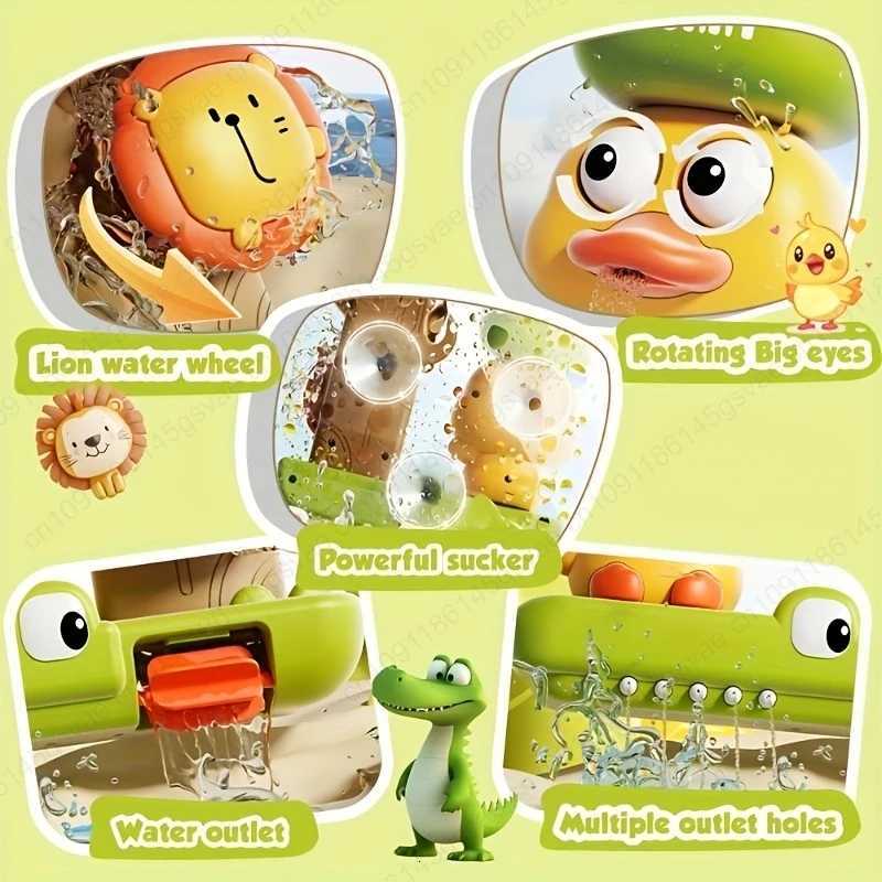 Childrens Take A Shower Paddle Toys Cartoon Animals Duck Spin Water Spray Waterwheel Bath Toy Kids Delight Shower Toy Gift Y260319