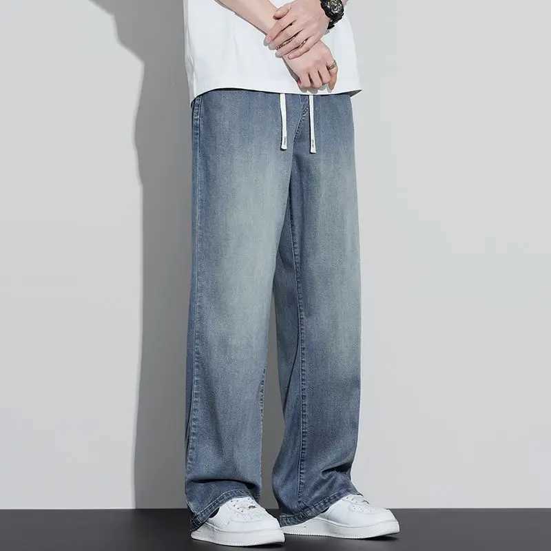 2025 New Spring and Autumn Mens Jeans Loose Comfortable Straight Business Casual Versatile Wide-leg Business Trousers D260320