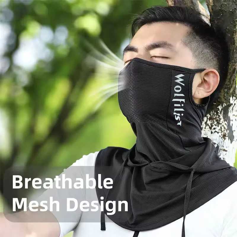 Dual-Use Full Face Sun Protection Mask Summer Ice Silk Comfortable Face Balaclava for Hiking Cycling Hunting Fishing M260320