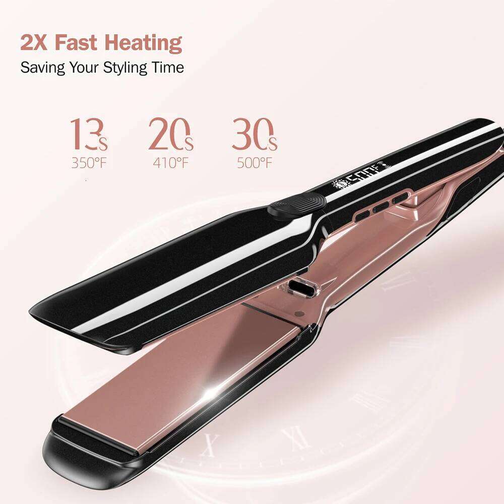 Professional Straightener Keratin Treatment Wide Plate 500F Flat Irons For Frizzy Hair Recovers Damage 110-240V 26Y0320
