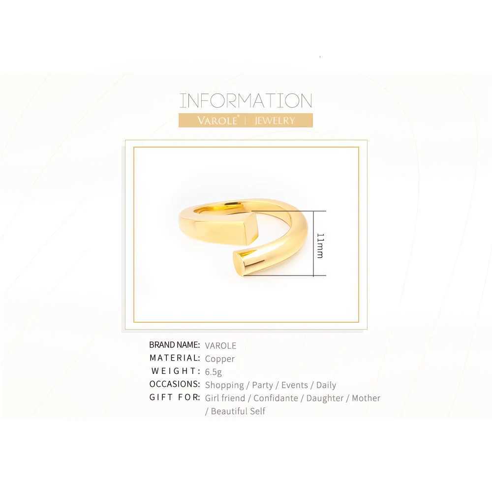 Minimalist Curved Finger Ring Gold Color Statement Open Strip Rings For Women Fashion Jewelry Bague Anillos Mujer H260320 - view 5