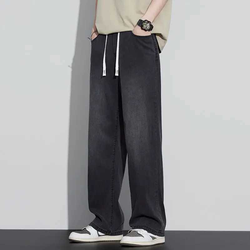 2025 New Spring and Autumn Mens Jeans Loose Comfortable Straight Business Casual Versatile Wide-leg Business Trousers D260320