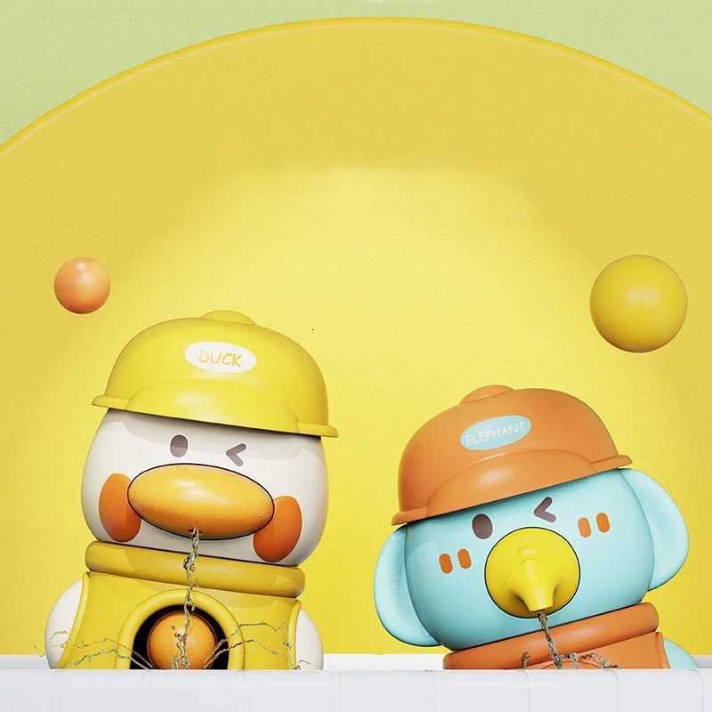 Cute Duck/Elephant Baby Shower Bath Toys Children Water Play Spinner with Suction Cup Waterwheel Games for Kid Bathroom Y260319