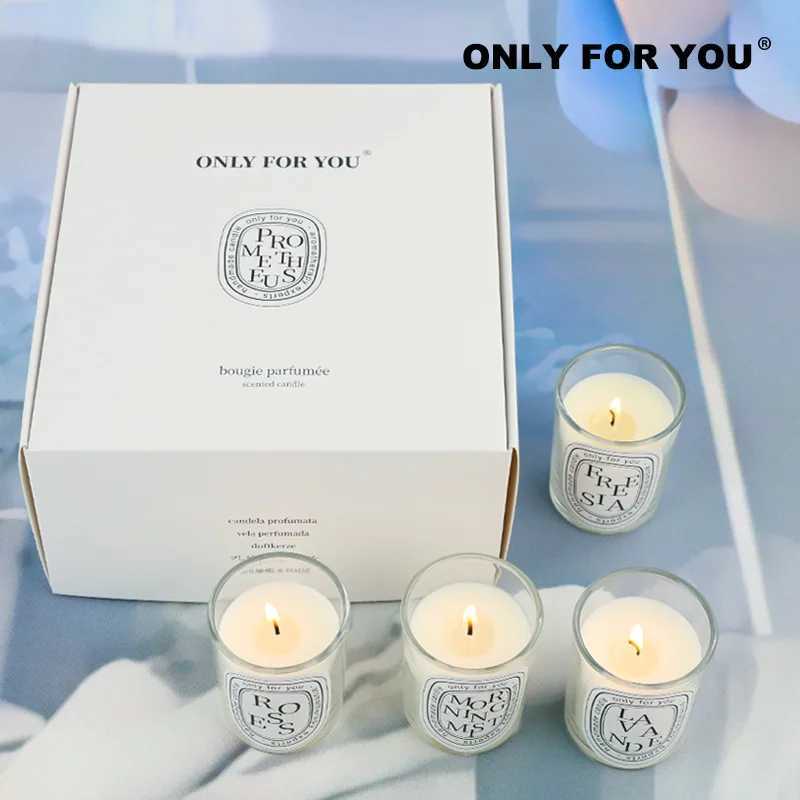 4Pcs Gift Box Set Handmade Clear Scented Candle Companion Return Christmas Gift Fragrance Romantic Candle Lamp Table Incense H260319