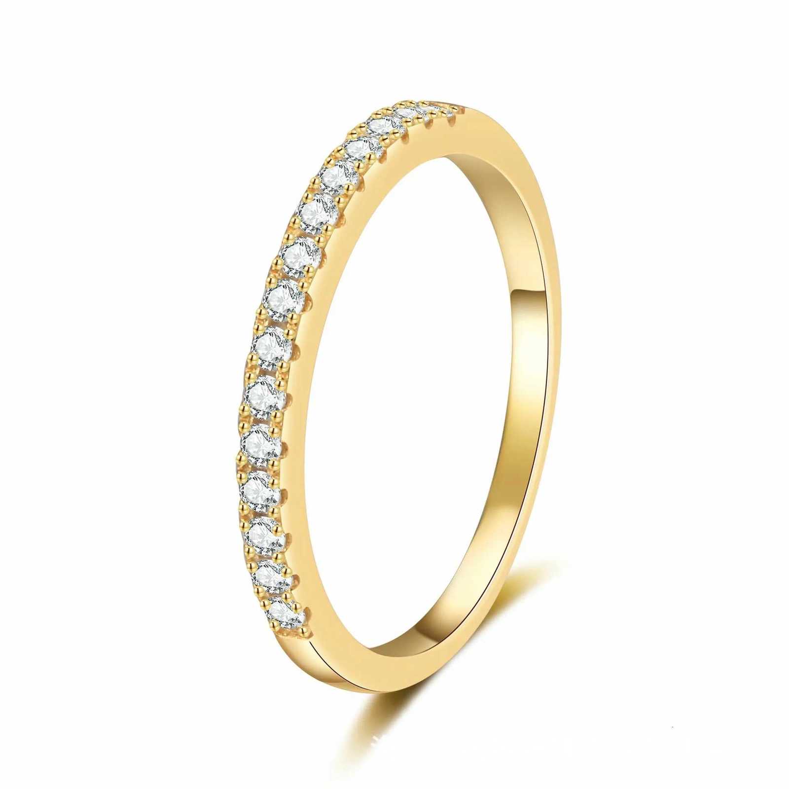 Hot Sell 18k Gold Rings with Curved Surfaces in the Diamond Rings of MoIssanite Womens Ring Accessories Wedding Jewelry H260320 - view 6
