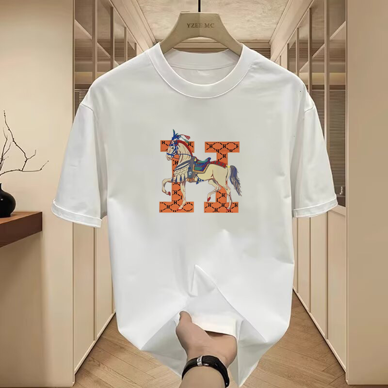Luxury Brand Designer T-shirt made of heavy-weight long-staple cotton new summer short-sleeve men fashion brand American style regular shoulder casual