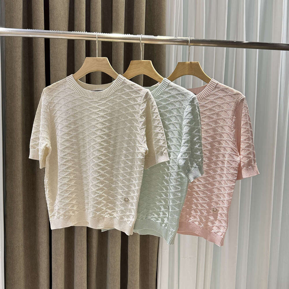 2026 Spring and Summer Designer S6 Thick Knitted Women's T-shirt Loose, Simple, Casual, High Quality