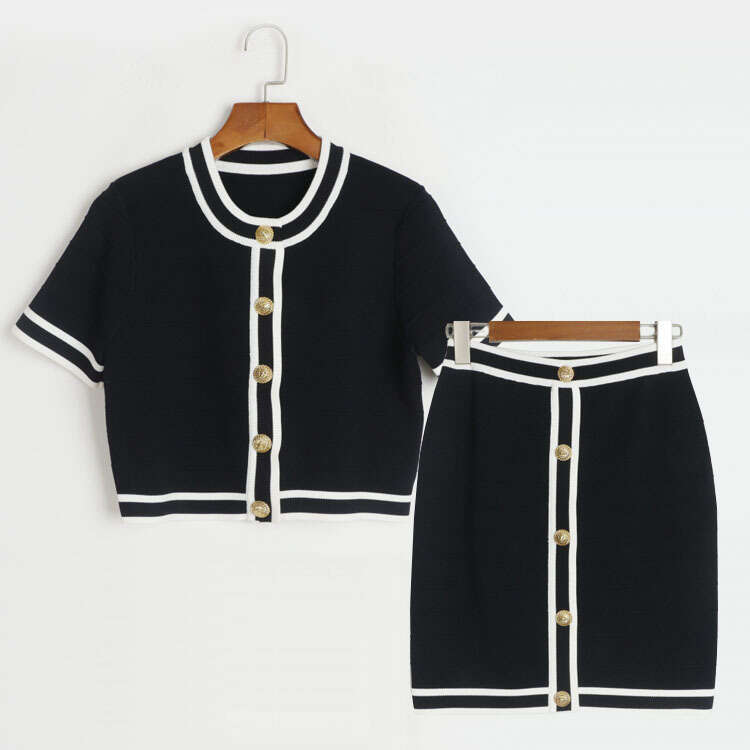 2026 spring and summer k30 designer casual loose solid color short sleeved cardigan single breasted round suit