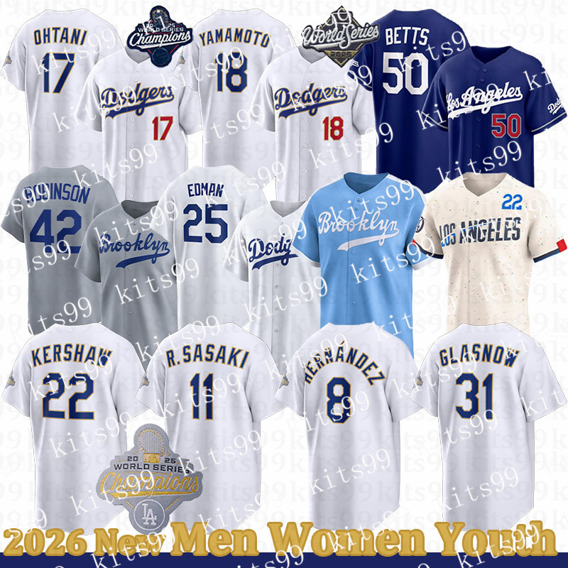 2026 Gold Collection Stadium Jersey Shohei Ohtani Mookie Betts Freddie Freeman Dodgers Baseball Jersey Yoshinobu Yamamoto Enrique Hernandez Robinson May Jersey