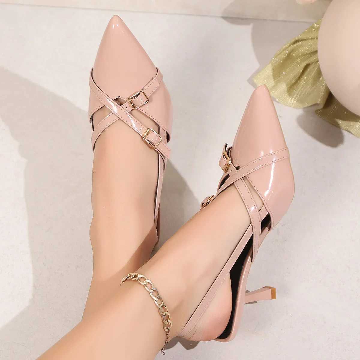New High Heels Sandals Women Shoes Spring Summer Footwear Pointed Toe Party Ladies Shoes Fashion Strap Female Pumps C260321