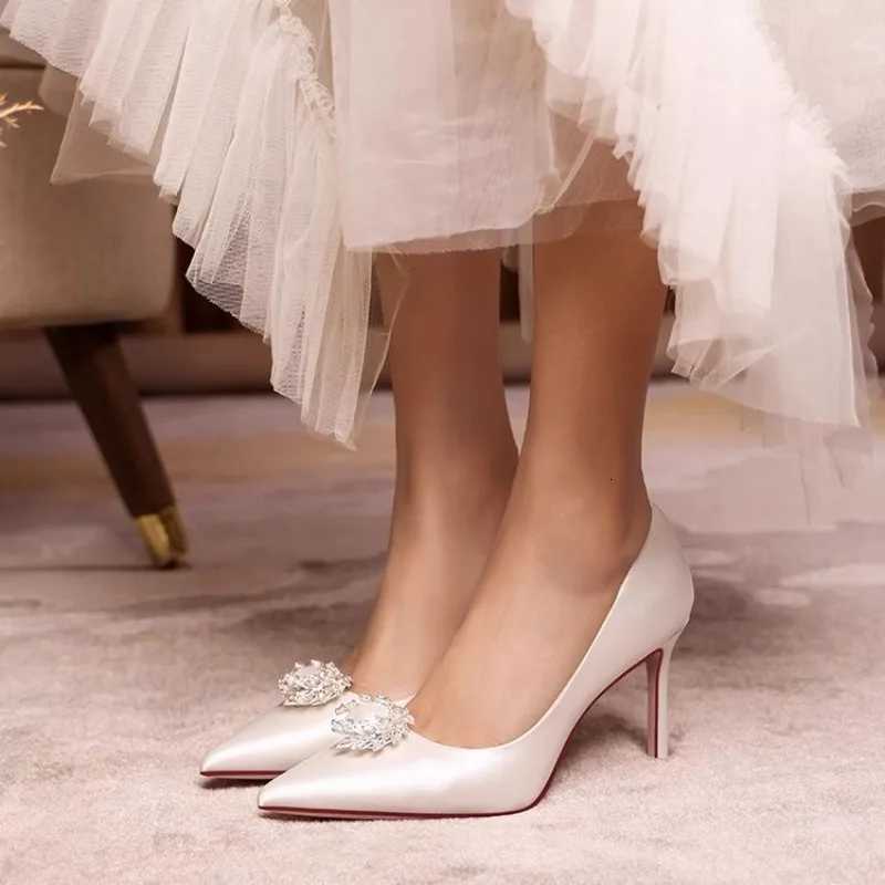 New Elegant Wedding Shoes Bridal Shoes White Rhinestone High Heels Bridesmaid Pumps High Heels Pumps C260321