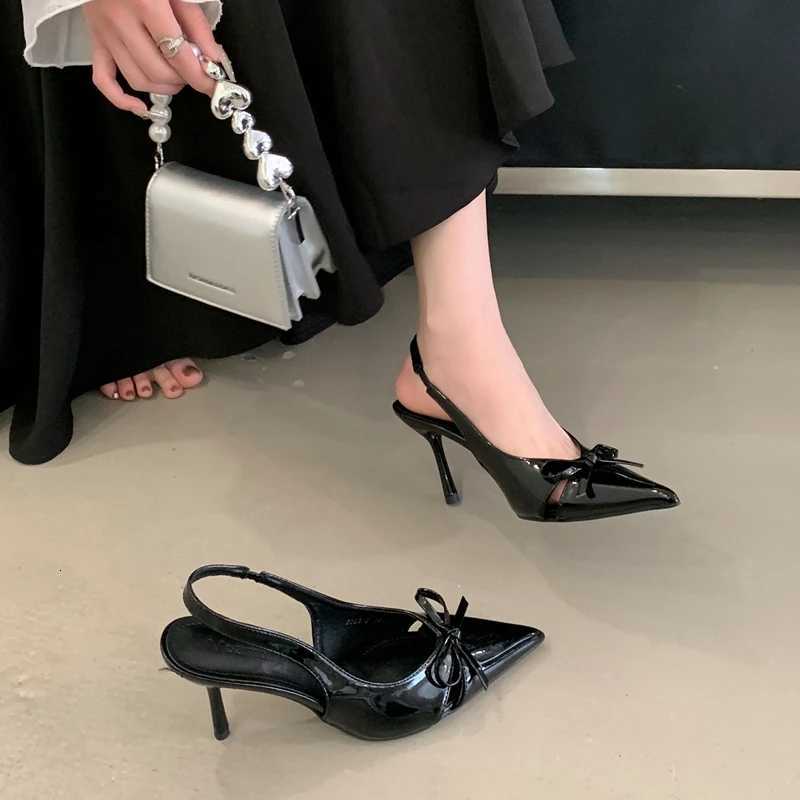 Sharp Pointed High Heels Womens Bag Toe Sandals 2025 Summer New Style Temperament Nude Single Shoes heels women shoes C260321