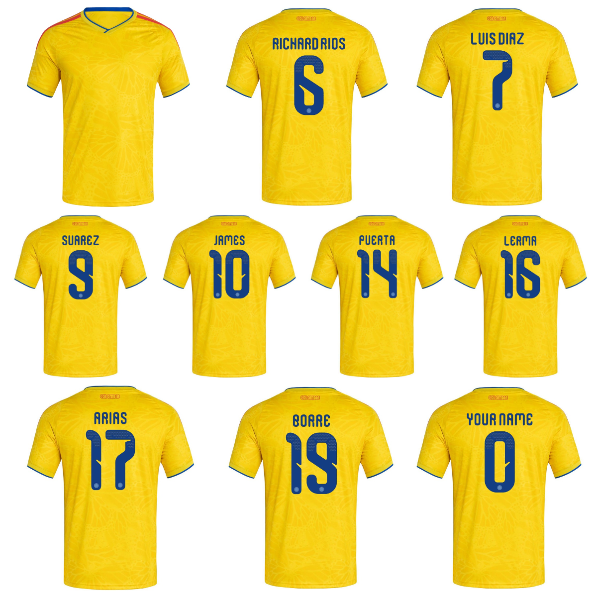 Colombian jerseys 2026 World Cup home and away jerseys No.10 JAMES No.7 Diaz No.6 Rios football shirt adult men's and women's training clothes S-3XL