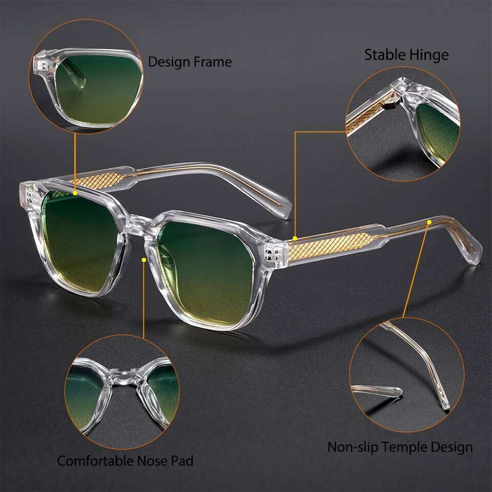CATERSIDE New Fashion Men's Sunglasses CP Pin Square Frame Eyeglass Women's Outdoor Cycling Fishing Sports Retro Glasses UV400 26Y0321