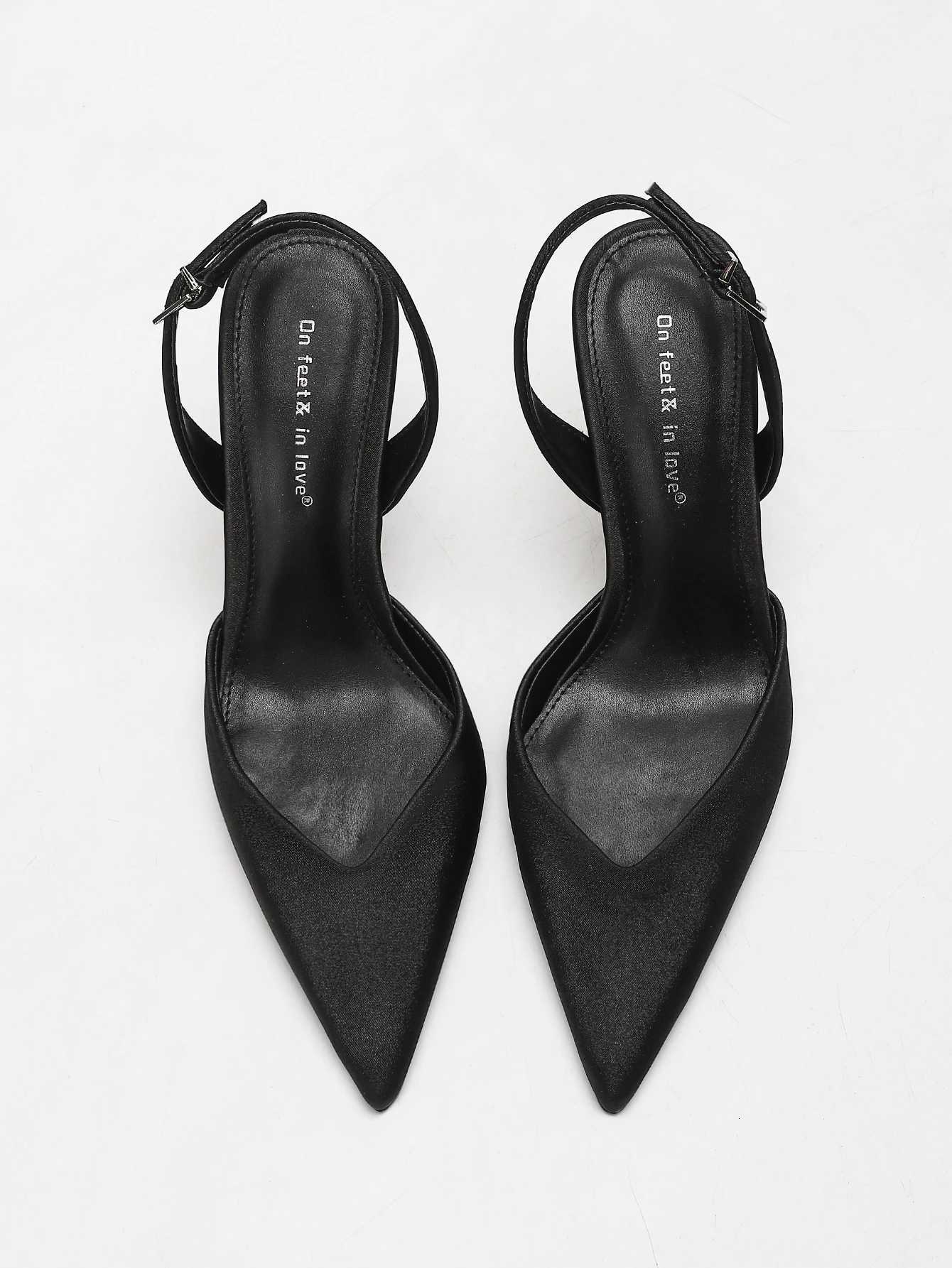 Womens Ivory Satin Pointed-Toe Slingback Heeled Sandals C260321