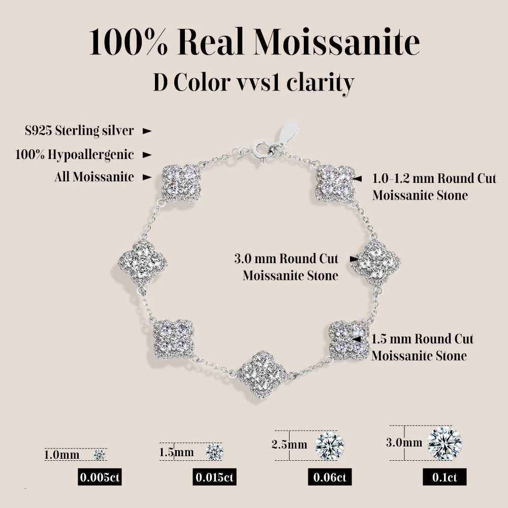 ATTAGEMS Full D VVS1 Moissanite S925 Silver Yellow Gold Plated for Women Lucky Jewelry Shipping From the USA H260321 - view 3