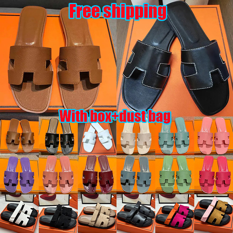 Free Shipping with box designer sandals luxury leather slippers slide chypre slides black white lady girl flat platform claquette casual shoe trainers