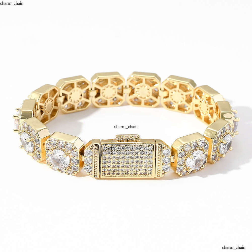 Jewelry Fashion Jewelry 13mm bracelet with flip clasp ice crystal Moissanite bracelet personalized Hip Hop men's jewelry