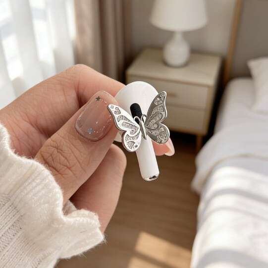 Suitable for FreeClip headphones, dazzling micro-inlaid zircon butterfly earphone clip, exquisite and versatile Bluetooth headphone accessory - view 5