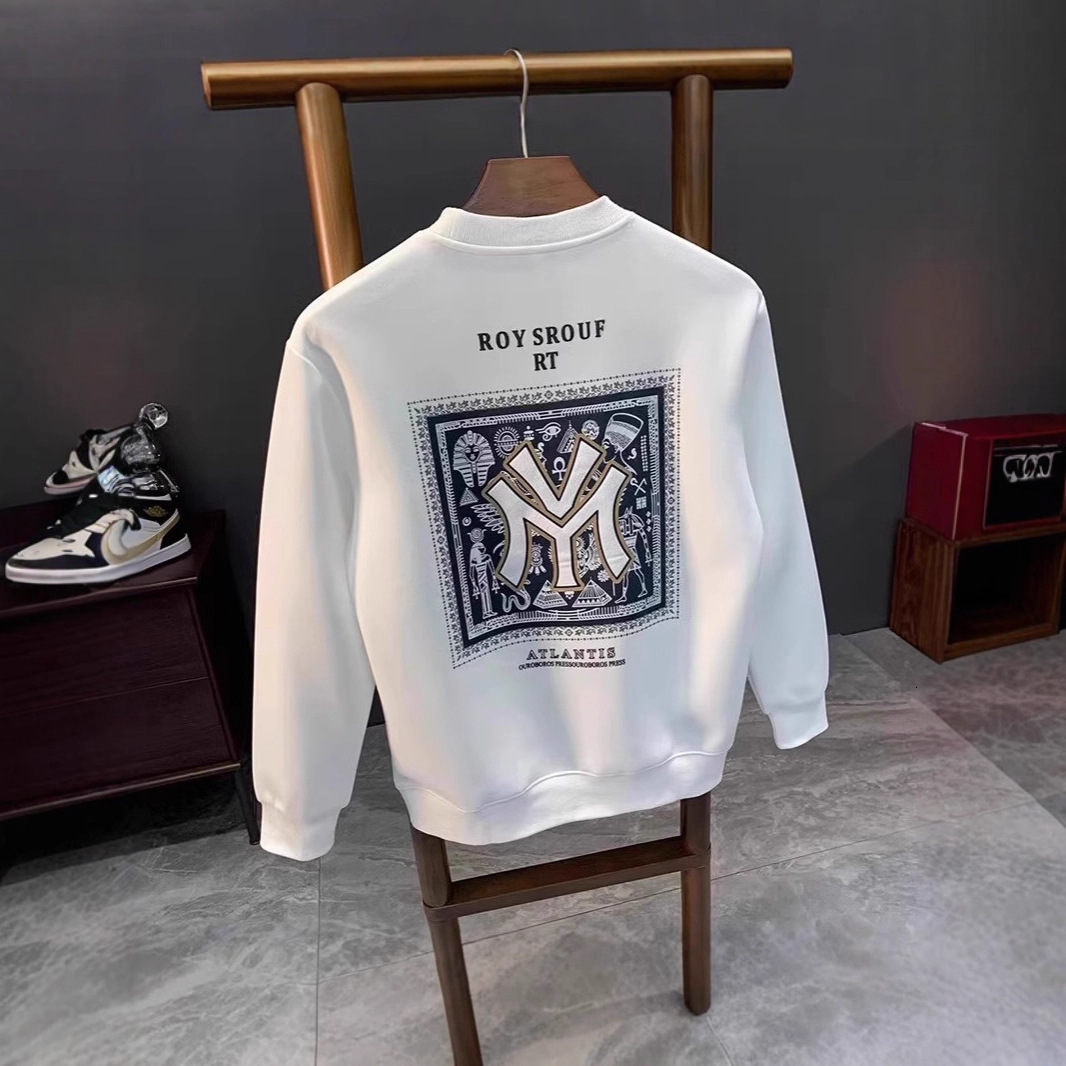 Luxury Brand Designer Printed cashmere sweater men's fashion spring and autumn round neck long sleeve jacket winter thickened inner men's bo