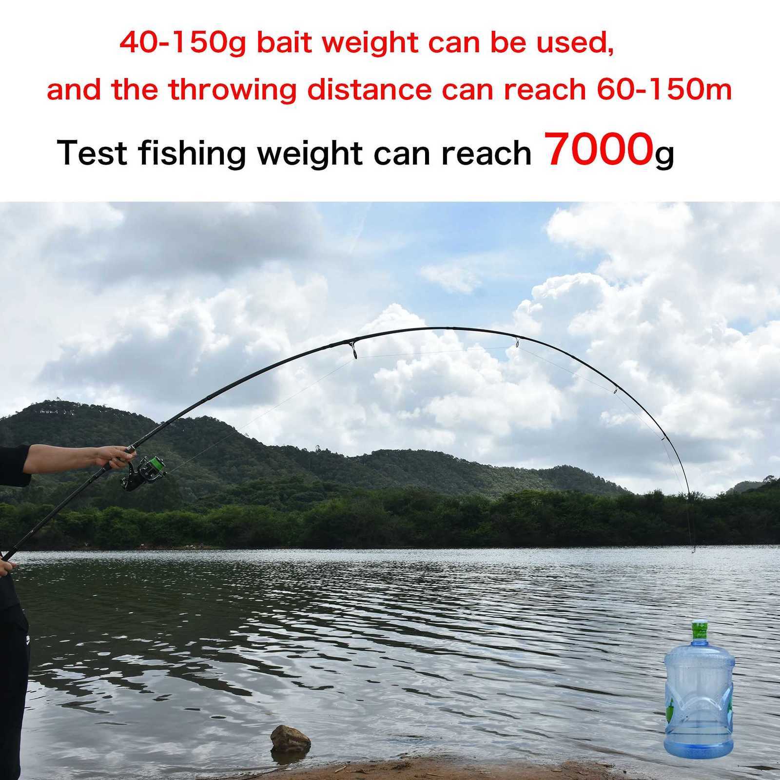 BIUTIFU 2Tips Carp Fishing Rod 35lb 7Sections 42/36/30m 30t Carbon Fiber Travel Throwing 60-150m Shore Casting Spinning Pole H260321