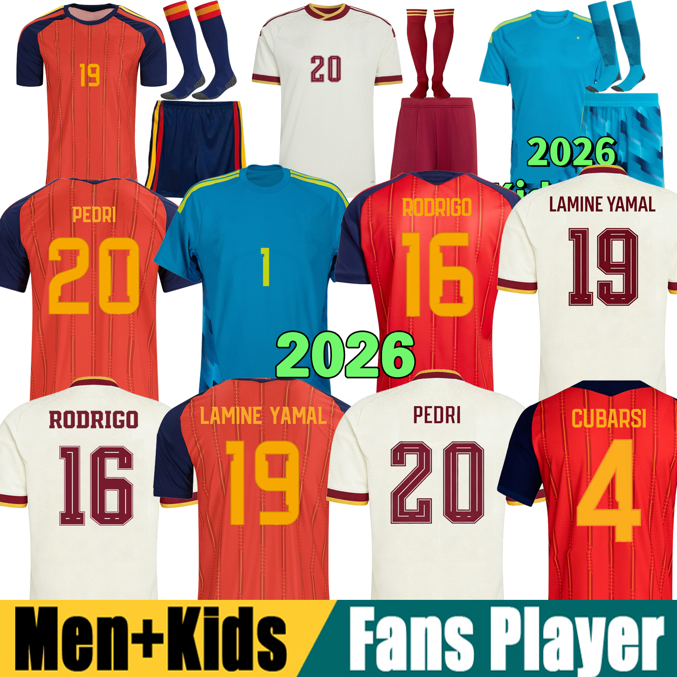 26 27 LAMINE YAMAL Soccer Jersey PEDRI CUCURELLA RODRIGO ASENSIO 2026 National Team Football Shirt 2025 OLMO Men Kids Kit CARVAJAL WILLIIAMS JR. men and player jersey