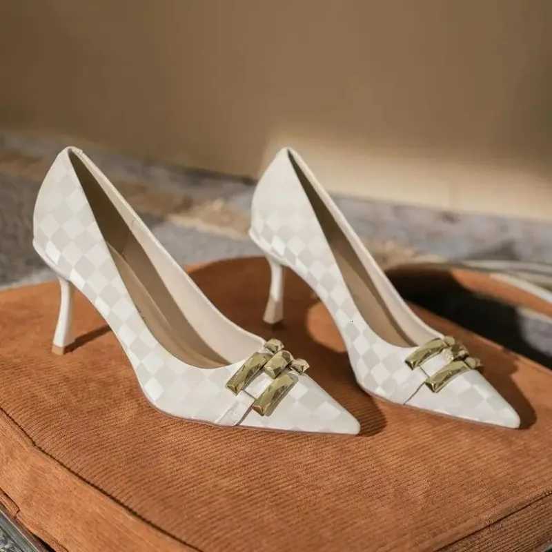 Office With Medium Heels Black Shoes For Women 2024 White Leather Casual Formal Ladies Summer Footwear Quick Delivery A C260321