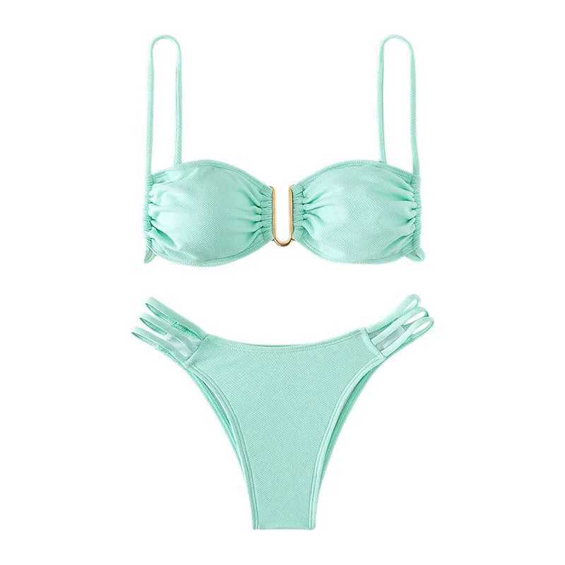 Summer New Solid Color Sexy Bikini Sexy Three Point Beach Split Swimsuit M260321