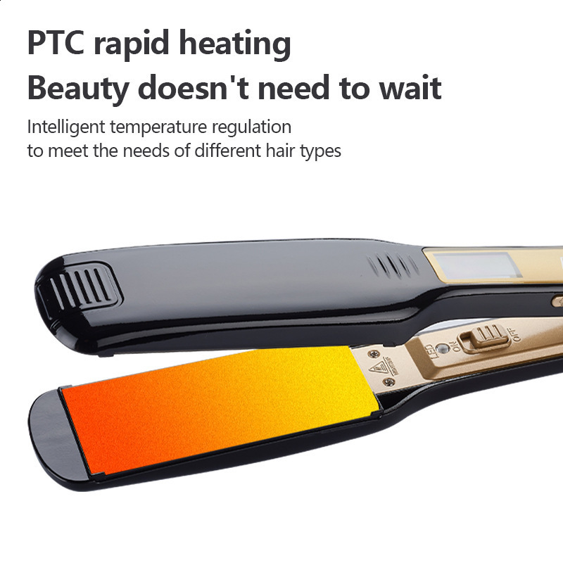 Hair Straighteners KIPOZI Professional Hair Striaghtener Dual Volotag Instant Heating Flat Iron 2 In 1 Hair Curler LCD Digital Display 231025