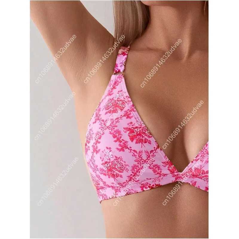 ZAFUL Womens 2 Piece Floral Print Swimsuit Triangle String High Cut Bikini Sets Bathing Suit M260321
