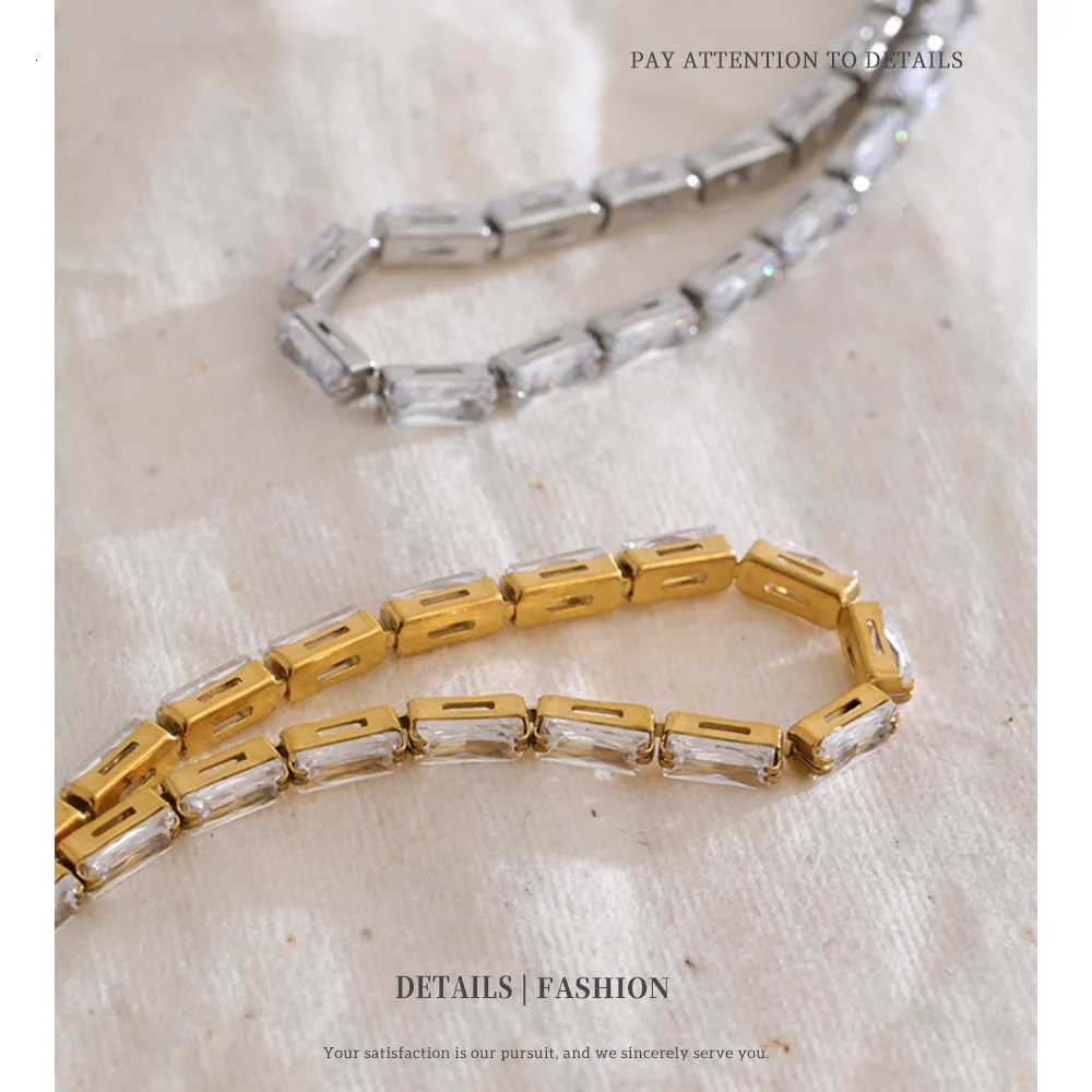 NiNice Shiny Cubic Zirconia Chain Adjustable Bangle For Women Stainless steel Premium Jewelry Recommended H260321 - view 4