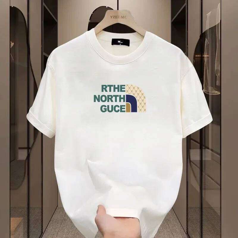 FeiFan Uniform 2025 European Summer Letters Super Clear Print New Men's Loose Comfortable High Street Pure Cotton Breathable T-shirt T-shirt man 