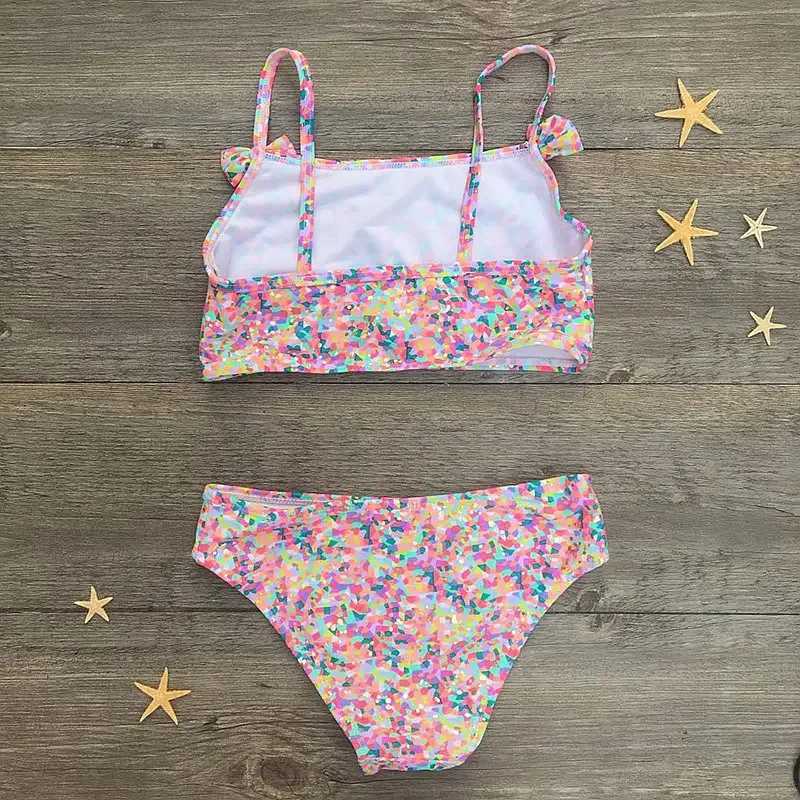 Girls Bikini Cute Floral Sailor Two Piece Beachwear Child Bikini Swimsuit Swimwear Baby Bathing Suit For Kids Baby Girls Biquini M260321