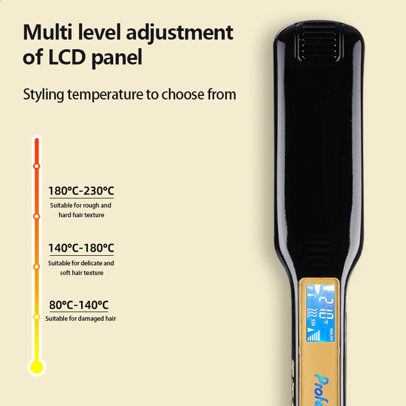 Hair Straighteners KIPOZI Professional Hair Striaghtener Dual Volotag Instant Heating Flat Iron 2 In 1 Hair Curler LCD Digital Display 231025